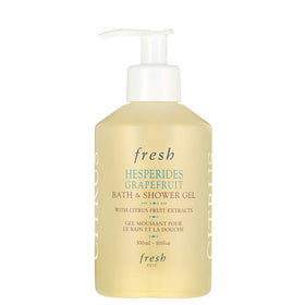 Fresh Hesperides grapefruit lather closeup on skin, moisturizing foam for refreshed skin