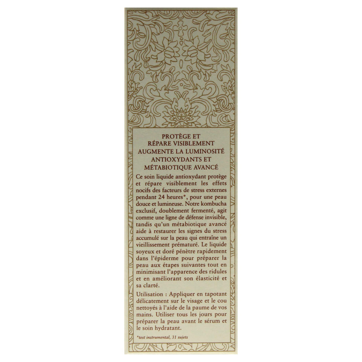 Fresh Kombucha essence in hand application demonstrating quick absorption benefit