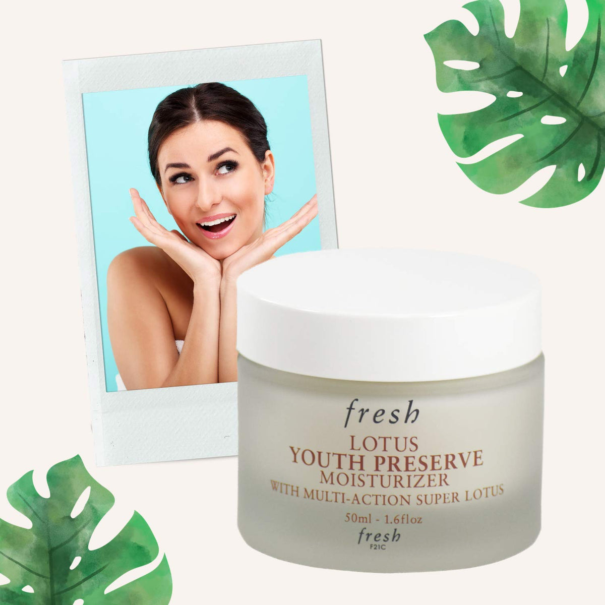 Fresh Lotus 1.6 fl oz size comparison showing compact travel-friendly benefit