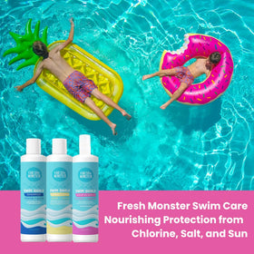 Fresh Monster in use on child poolside detangling wet hair without tears