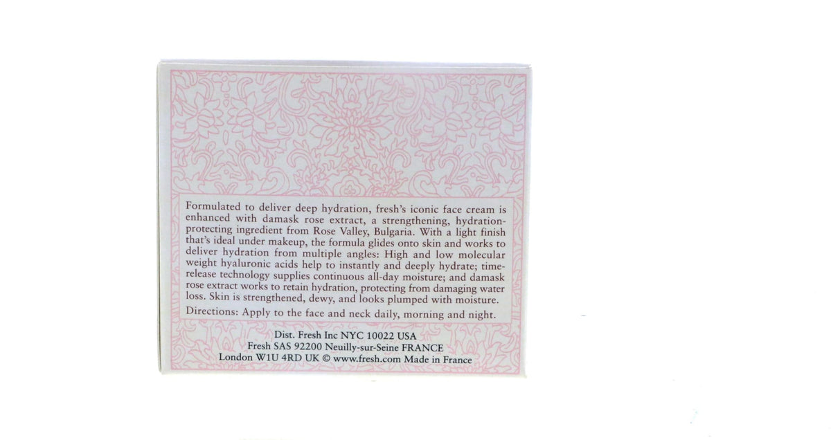 Fresh rose cream applied on hand, illustrates immediate plumping and visible moisture