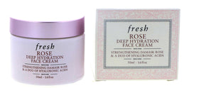 Fresh rose cream before and after hydration, displays improved plumpness and smoother skin