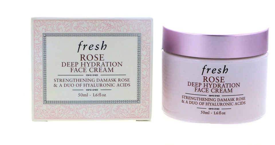 Fresh rose cream front packaging showing jar and label, communicates premium hydration