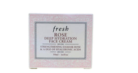 Fresh rose cream dispensed amount on fingertip, demonstrates easy application and spreadability