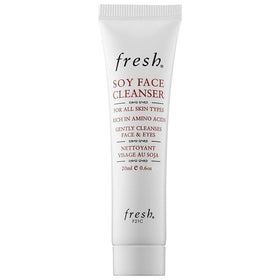 fresh soy cleanser front packaging showing bottle and label for easy identification and travel convenience