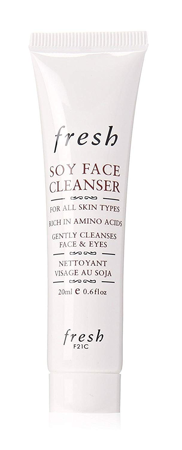 fresh soy cleanser creamy texture close-up highlighting gentle amino-acid formula for soft skin feel