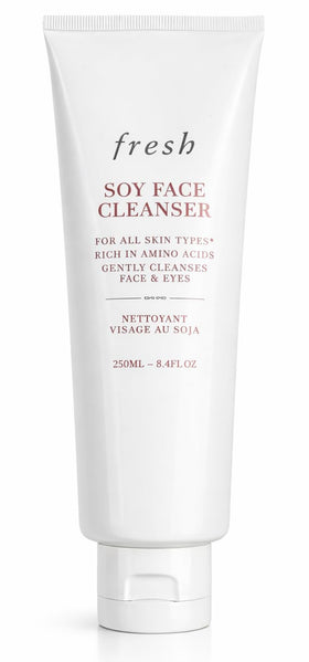 Fresh Soy Face Cleanser front bottle showing value 250 mL size and clear labeling