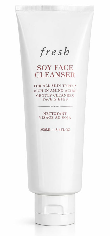 Fresh Soy Face Cleanser front bottle showing value 250 mL size and clear labeling
