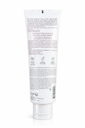 Fresh Soy gel texture close-up demonstrating smooth lather and gentle cleansing