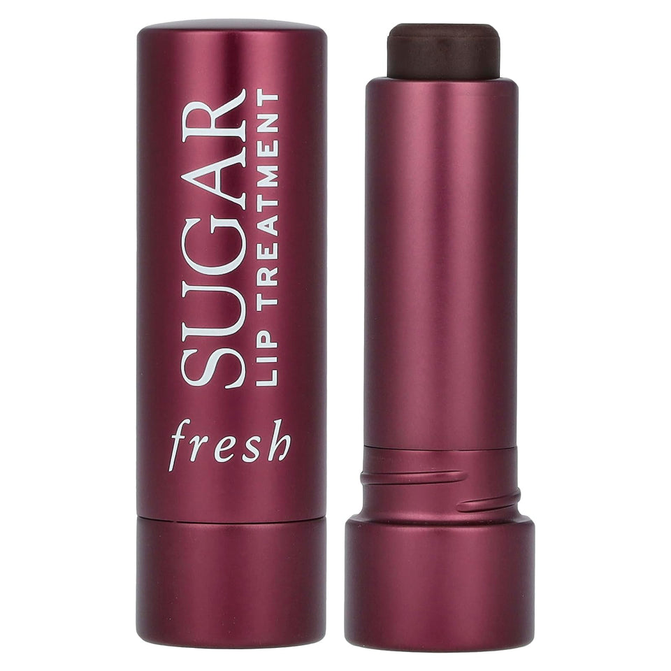 Fresh sugar lip treatment plum front packaging showing compact tube and label for easy identification
