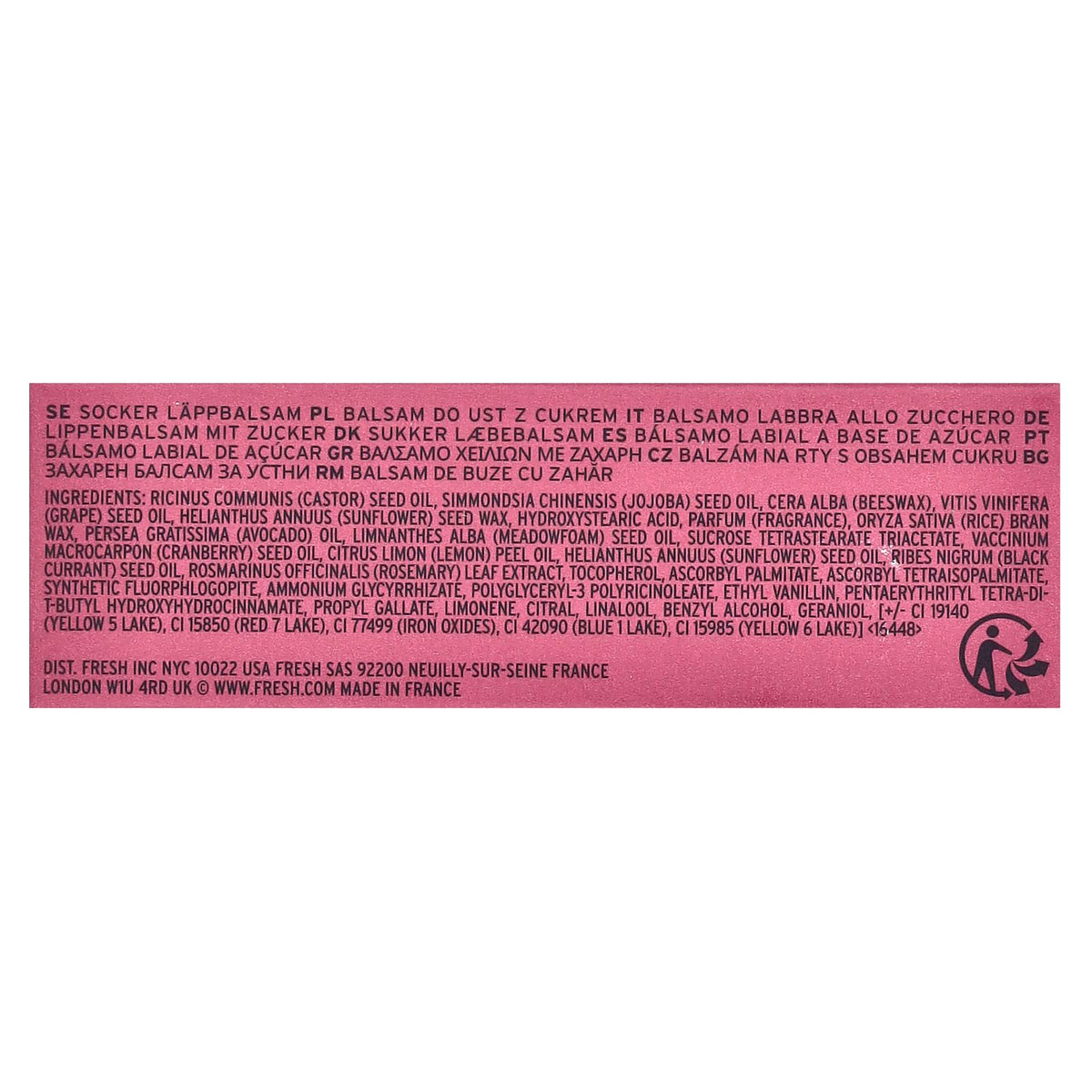 Fresh sugar lip treatment plum texture closeup revealing creamy buttery finish for smooth application