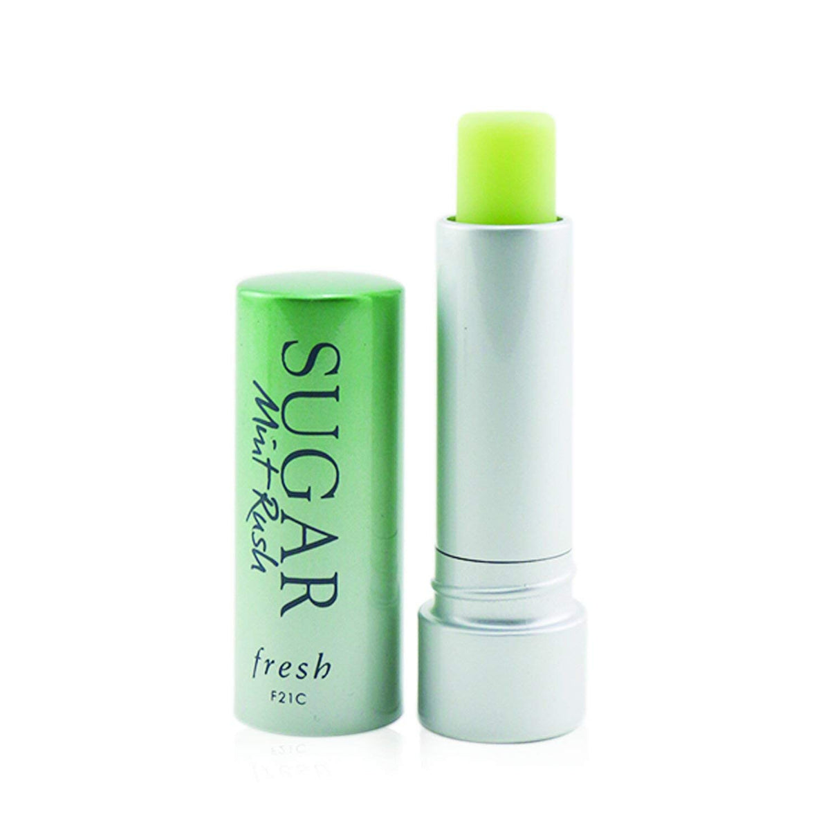 Fresh sugar mint rush front packaging showing compact balm and branding benefit: travel convenience