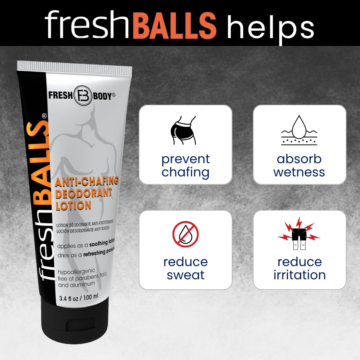 Fresh Body FB ingredients label with oatmeal highlighted for soothing