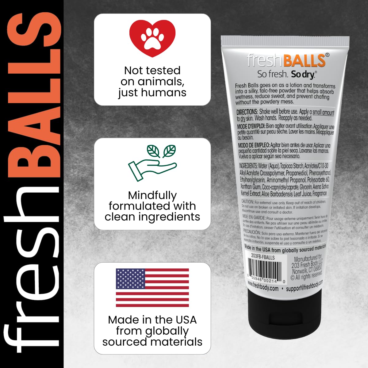 Fresh Body FB tubes inside gym bag ready for post-workout refresh