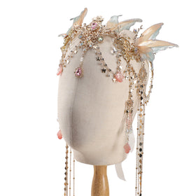 FRESHME front view of fairy crown highlighting pink wings and regal shape for dramatic photos