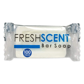 Freshscent front packaging showing box of 100 bars and easy storage benefit