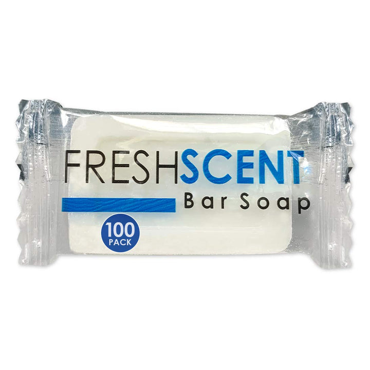Freshscent front packaging showing box of 100 bars and easy storage benefit