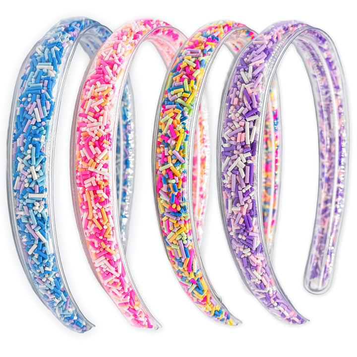 FROG SAC front packaging showing four glitter headbands and colors