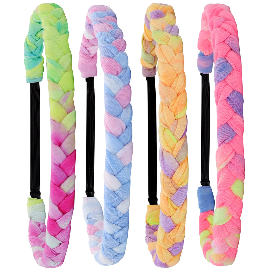 FROG SAC front packaging showing four braided tie dye bands and benefits