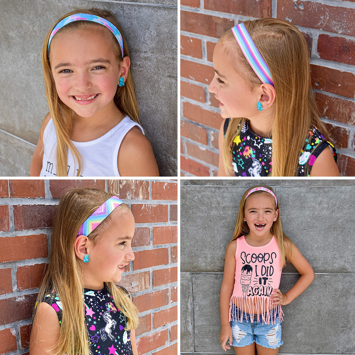 FROG SAC headband on child model outdoors showing playful style