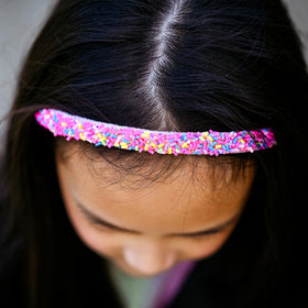 FROG SAC purple headband inside velvet lining showing no-slip comfort