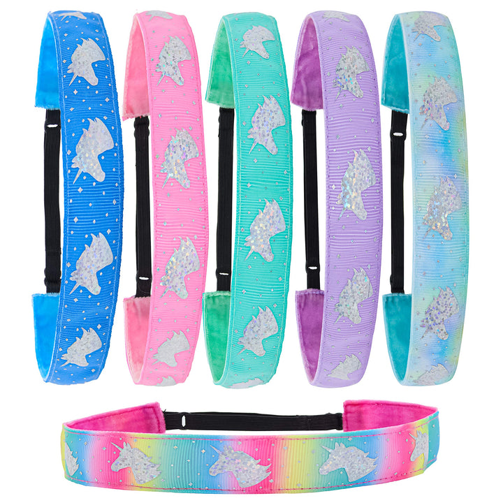 FROG SAC front packaging showing six unicorn headbands, clear product view and benefit