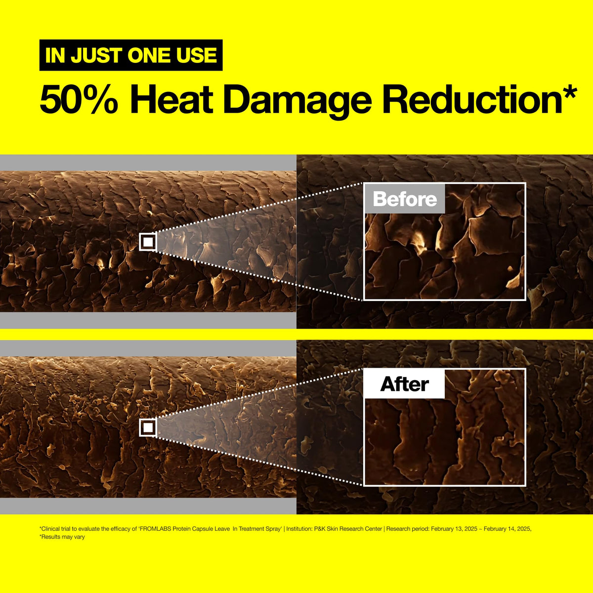 FROMLABS leave-in spray nozzle shot demonstrating fine mist for lightweight detangling and protection