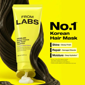 FROMLABS protein mask jar open to show creamy texture and restorative benefits