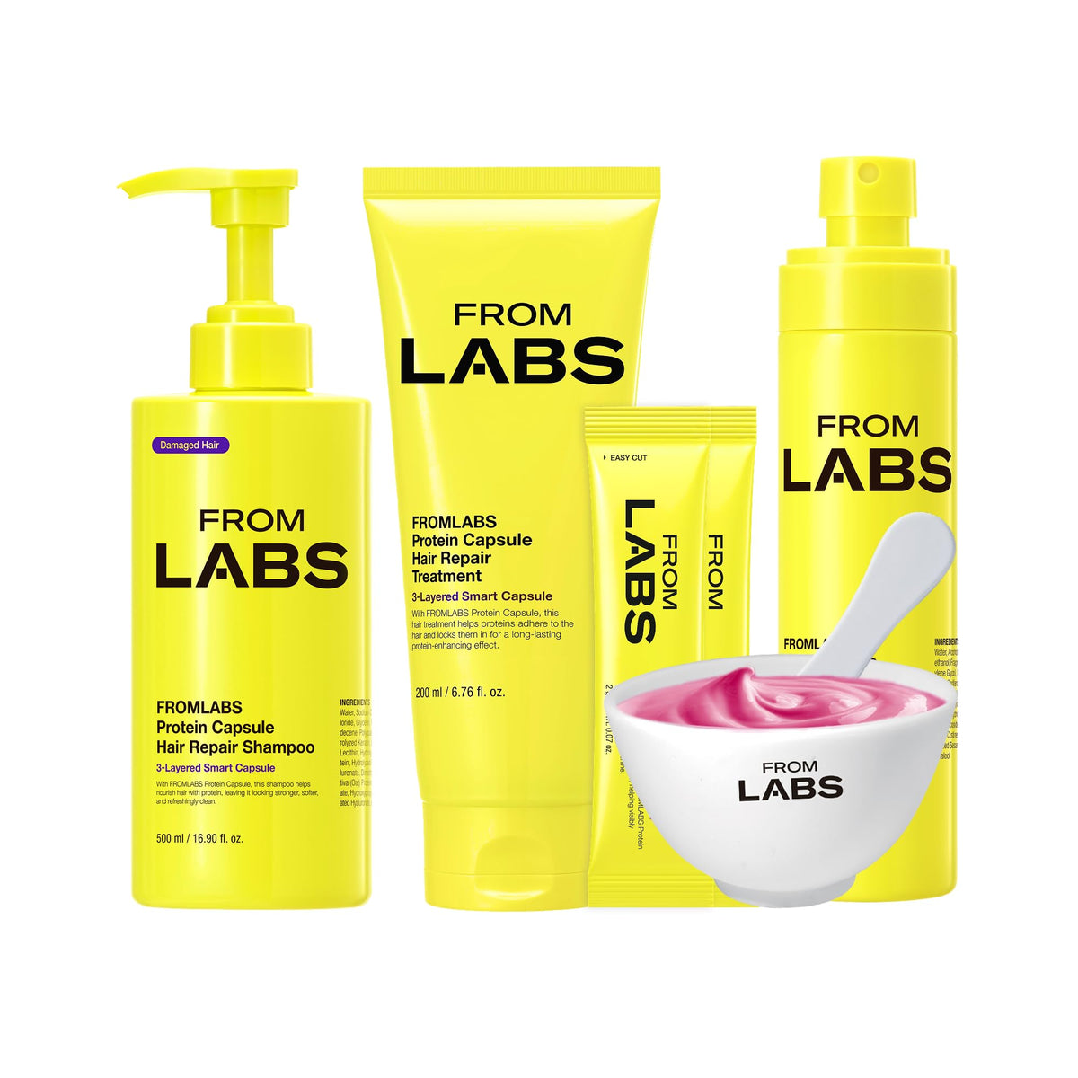 FROMLABS full routine set front packaging showing all four products and benefits