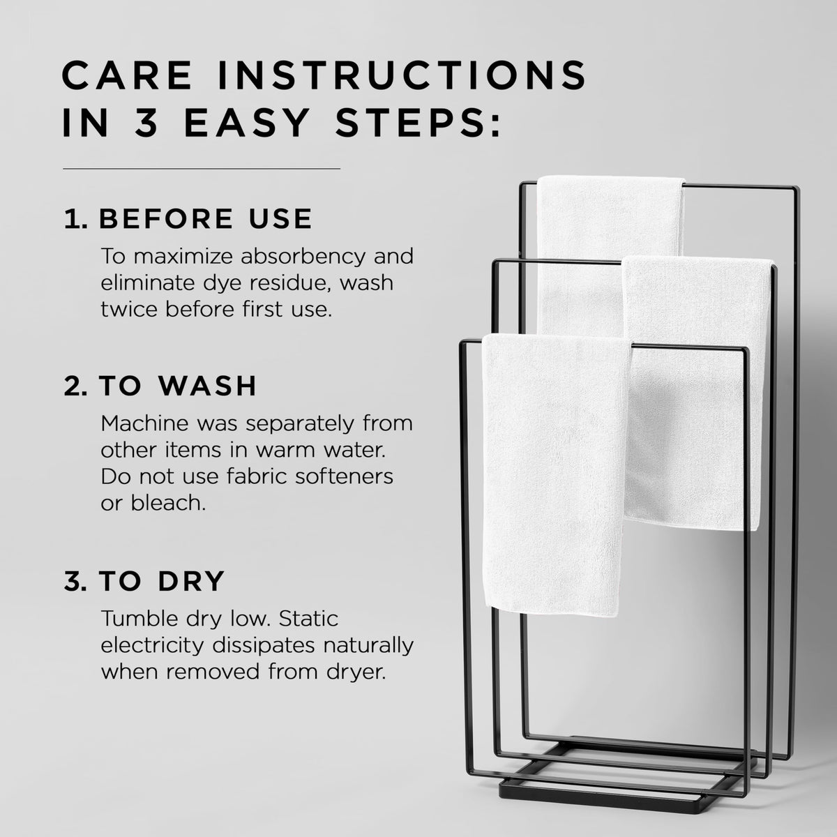 Fromm towel beside hand showing 16x29 size for convenient handling