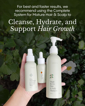 FRØYA before and after hair density comparison, helps fuller-looking hair appearance