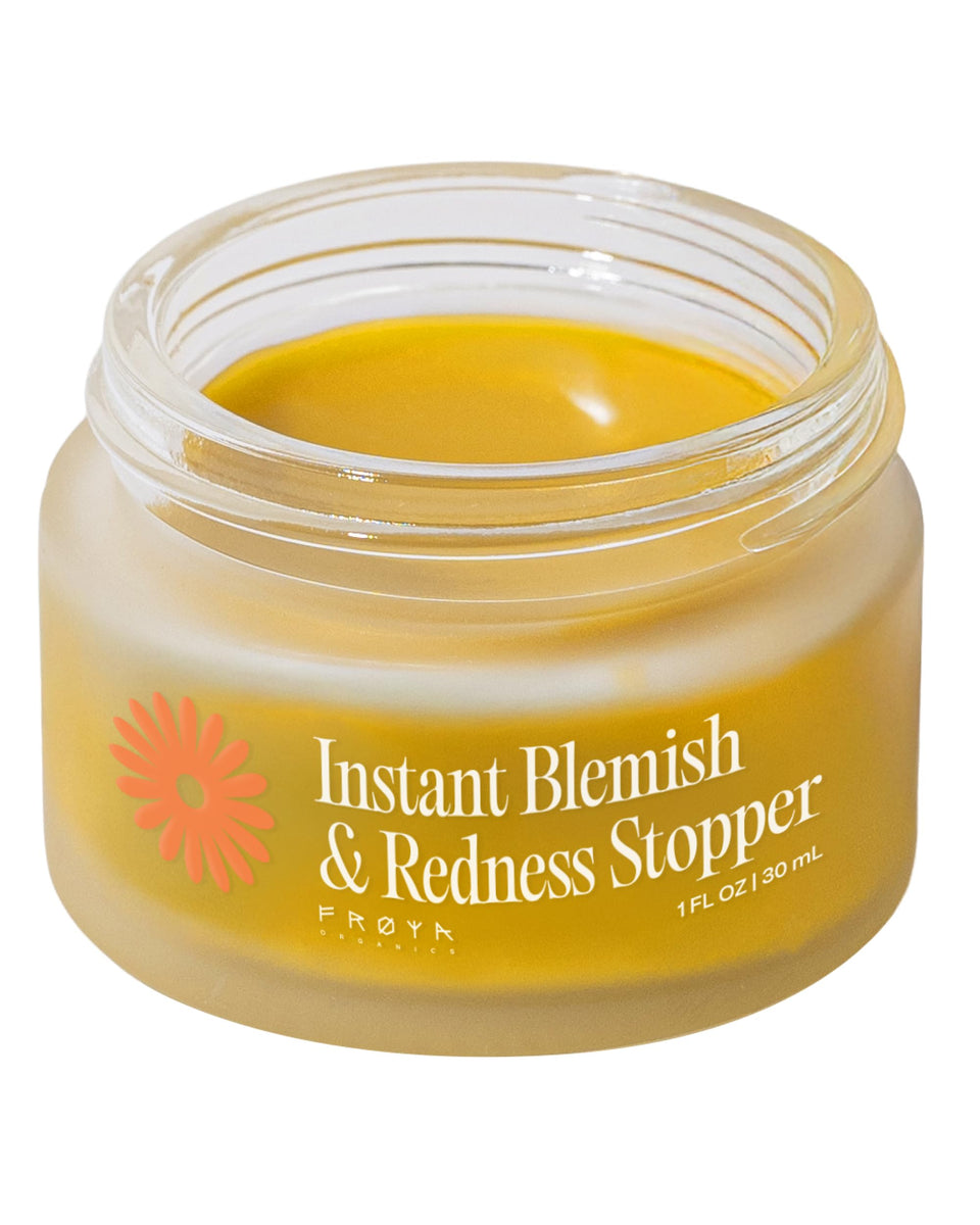 FRØYA front packaging of blemish control balm showing size and label benefit