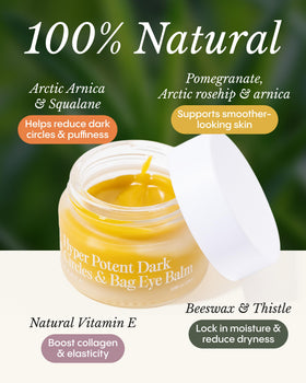 FRØYA ingredients flatlay with arnica pomegranate rosehip showcasing Arctic botanical benefits