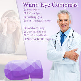 FRSHMORN mask in use on a relaxed woman demonstrating soothing warm compress