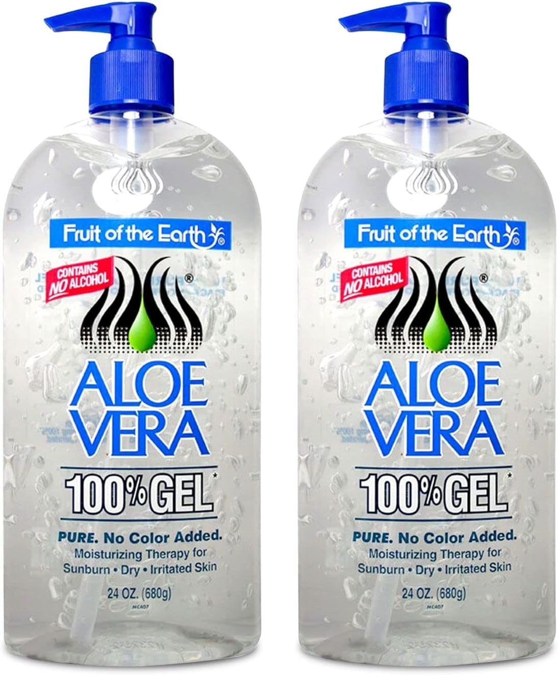 Fruit of the Earth gel texture closeup demonstrating clear, cooling aloe vera for soothing skin