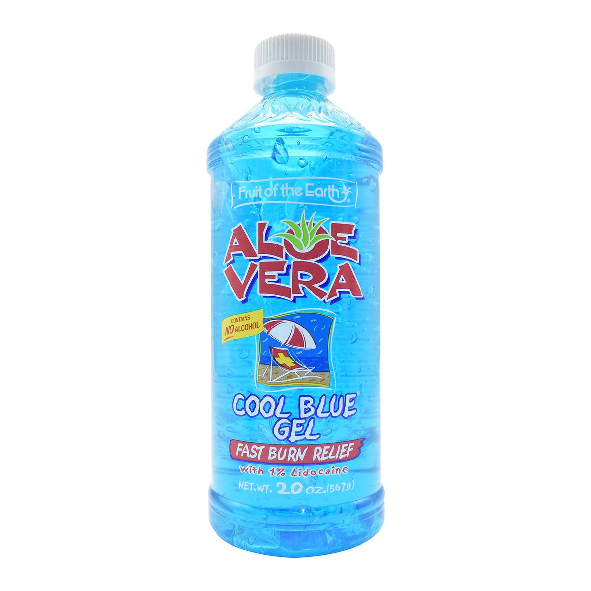 Fruit of the Earth jar front view showing Cool Blue label and fast absorbing hydration