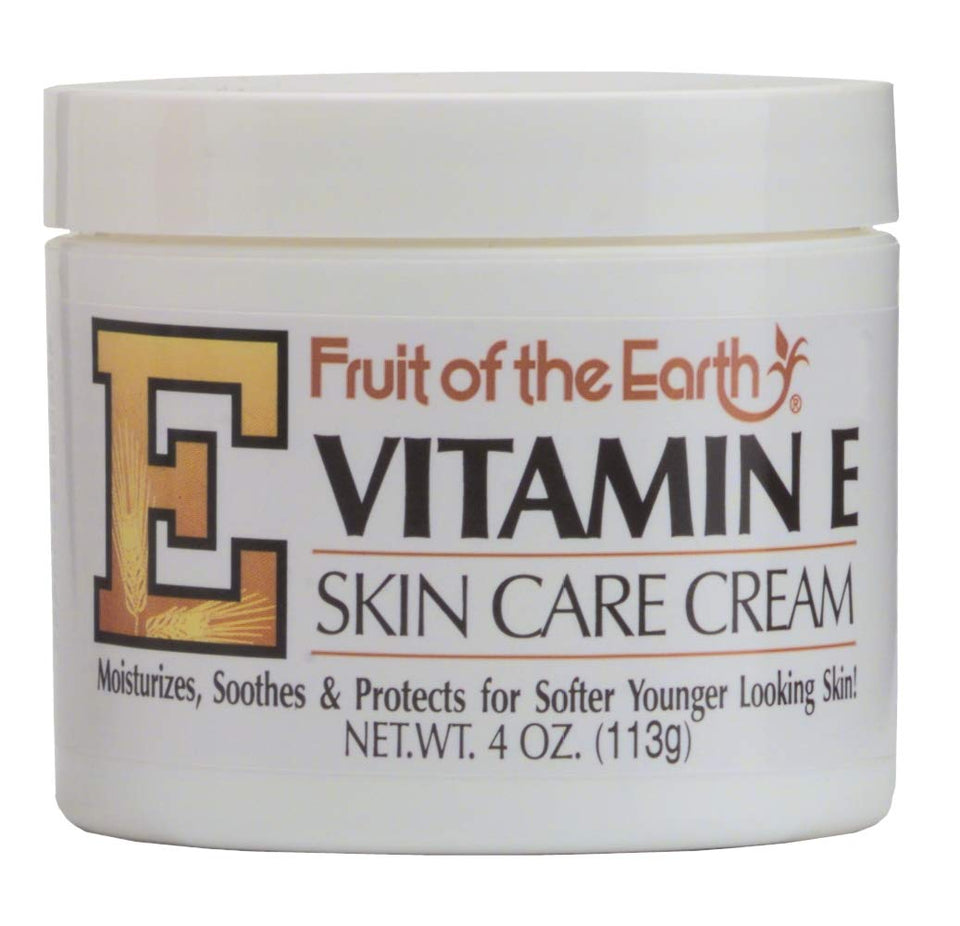 Fruit of the Earth front packaging showing three 4 oz jars and benefits
