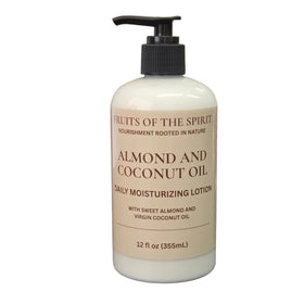 Fruits of the Spirit front packaging showing 12 oz bottle and natural oils benefit
