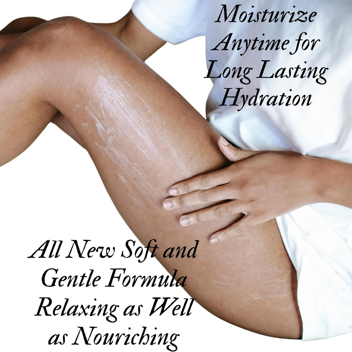 Fruits of the Spirit lotion applied on hand demonstrating smooth non-greasy finish