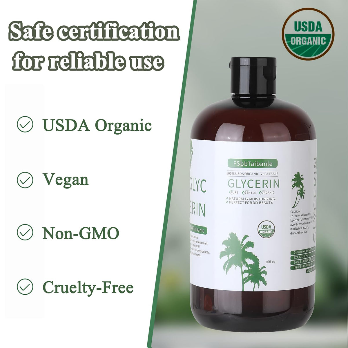 FSbbTaibanle glycerin being poured into hand showing gentle moisturizing benefit