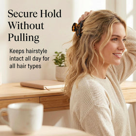 Fsmiling black clip side profile highlighting smooth edges and comfortable curve