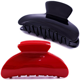 Fsmiling front view of black and red two-pack showing classic silhouette and reliable hold