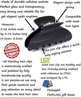 Fsmiling side profile highlighting strong metal spring and durable clamp benefit