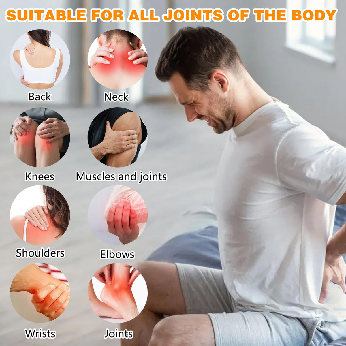 FUERHPSH in use on neck and shoulders showing cooling massage support