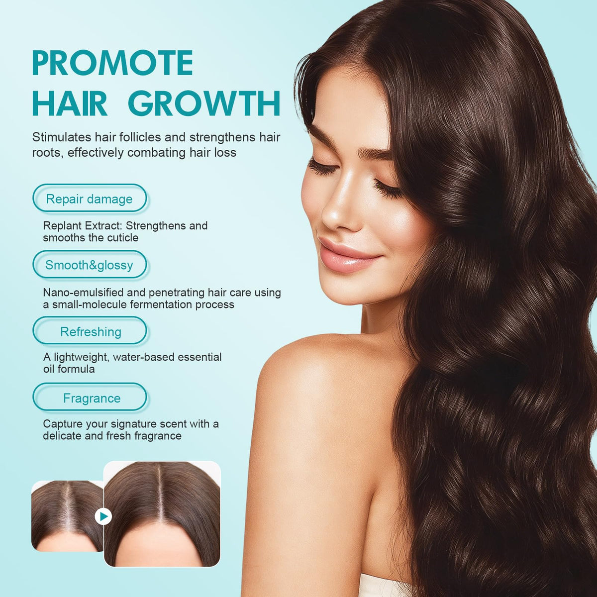 fugit before and after demo showing noticeable fuller-looking hair benefit