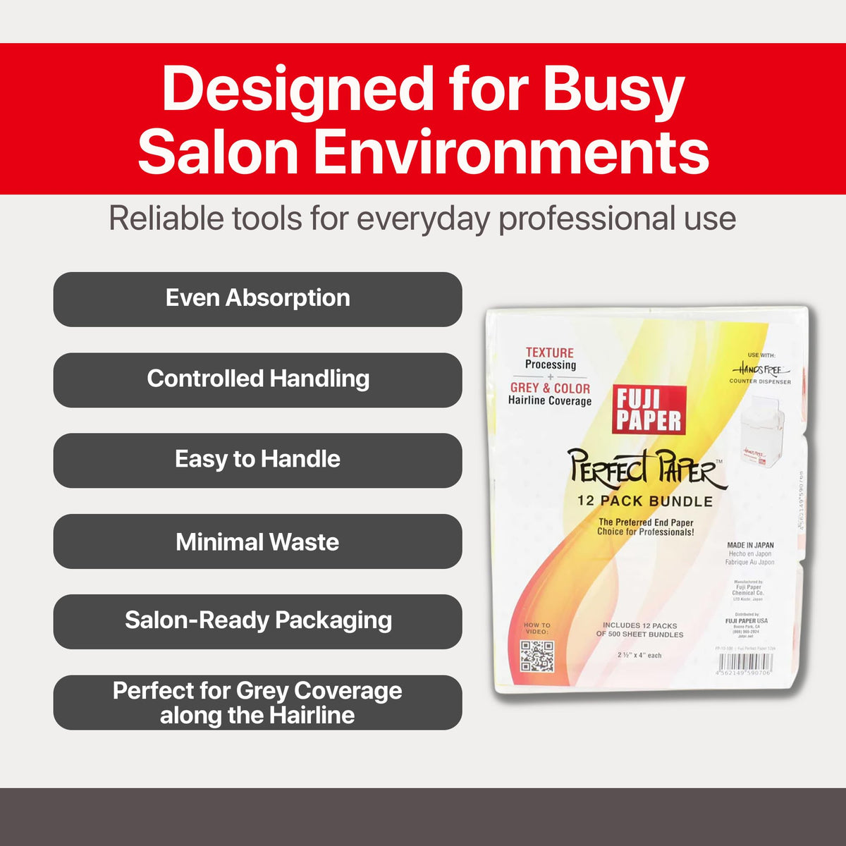 FUJI in use during salon perm demonstrating secure hold benefit