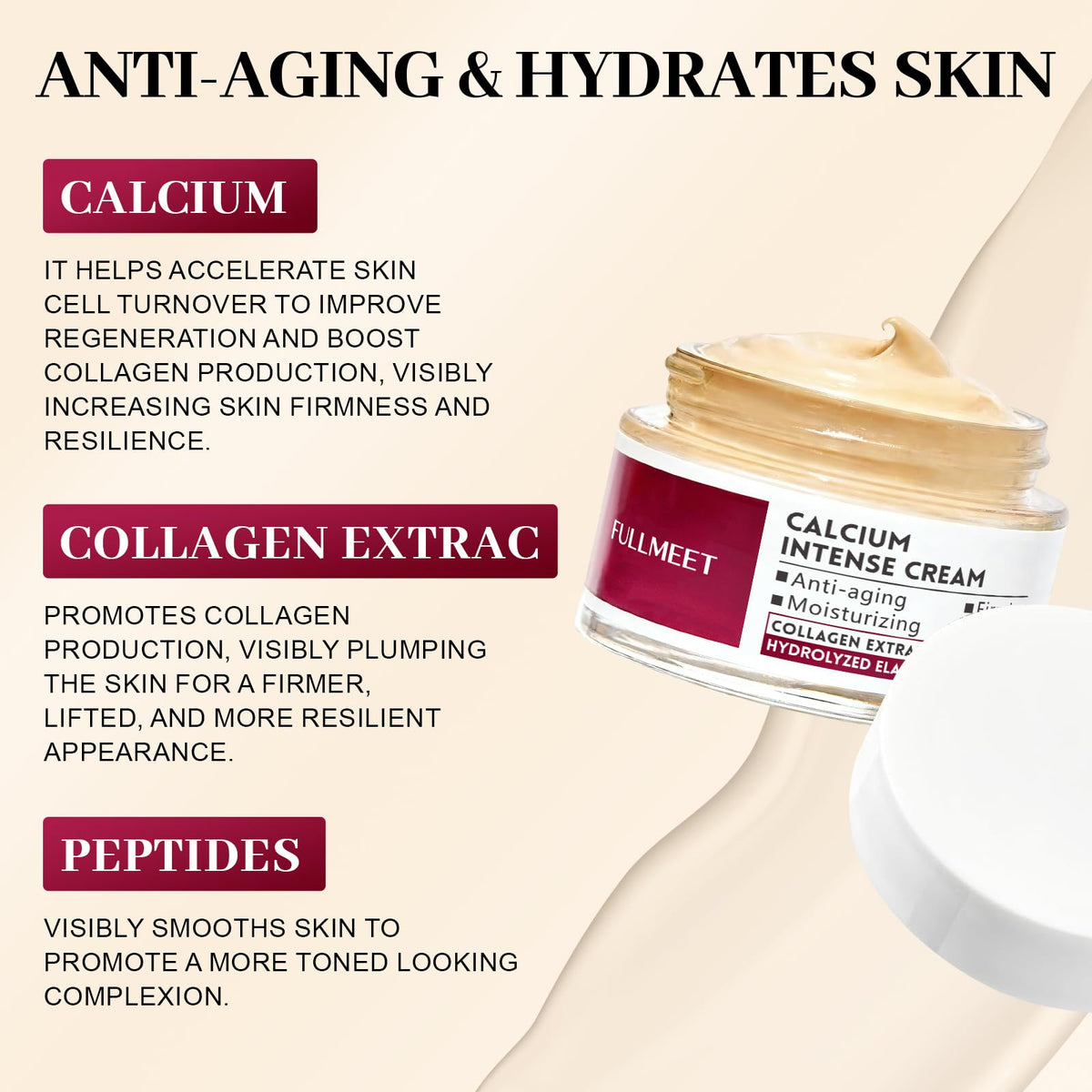 FullMeet cream dispensed on hand demonstrating quick absorption benefit