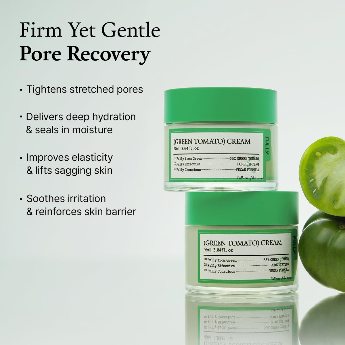 FULLY moisturizer spread on hand demonstrating lightweight absorbency