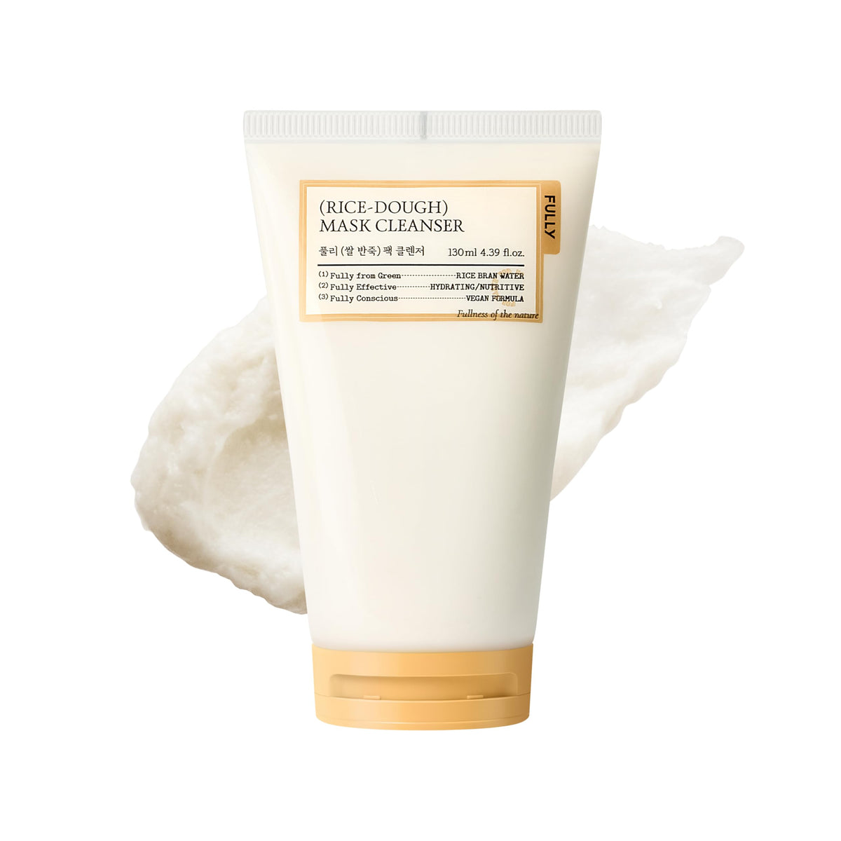 FULLY front packaging showing rice-dough cleanser and benefits