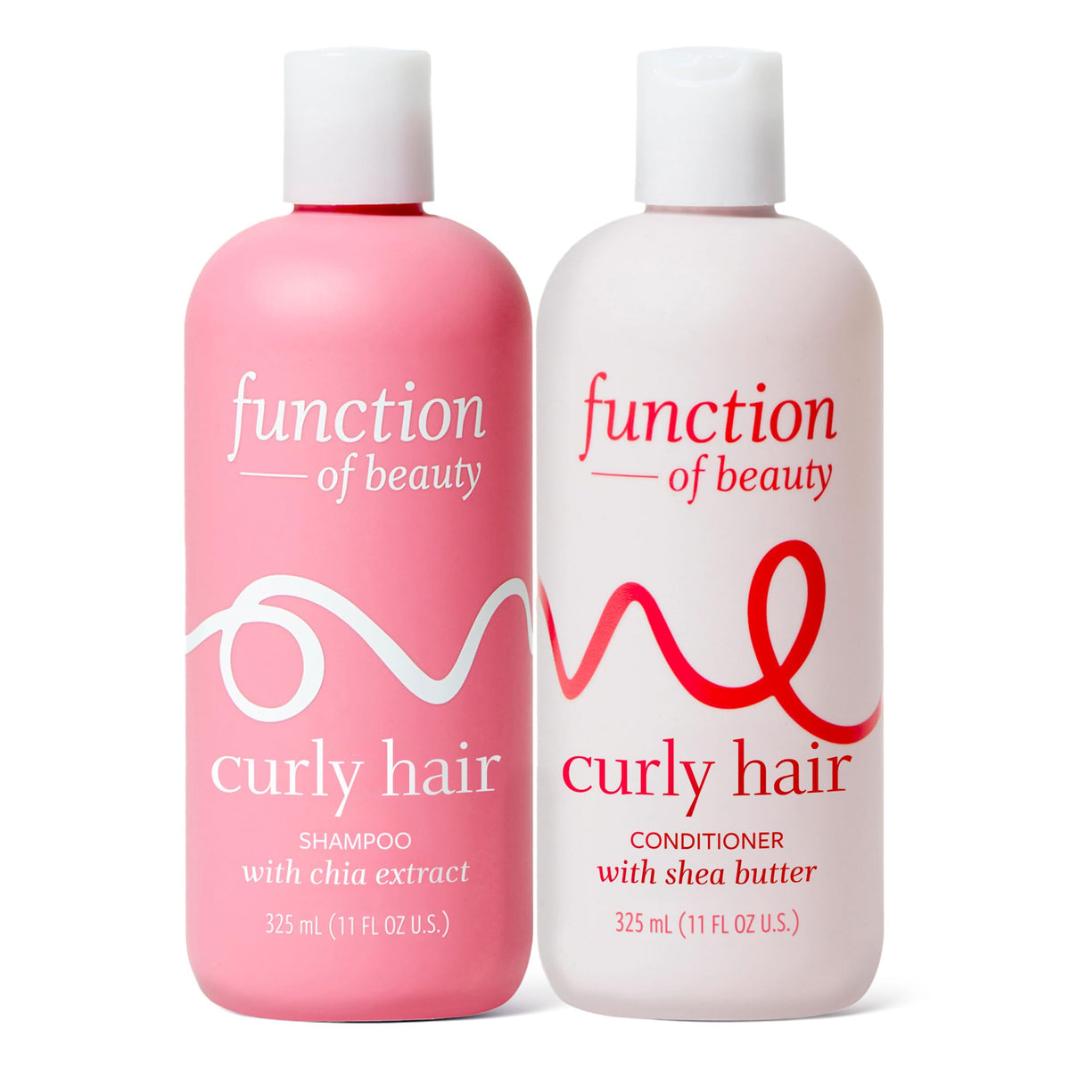 Function of Beauty front packaging showing both curly shampoo and conditioner for defined curls